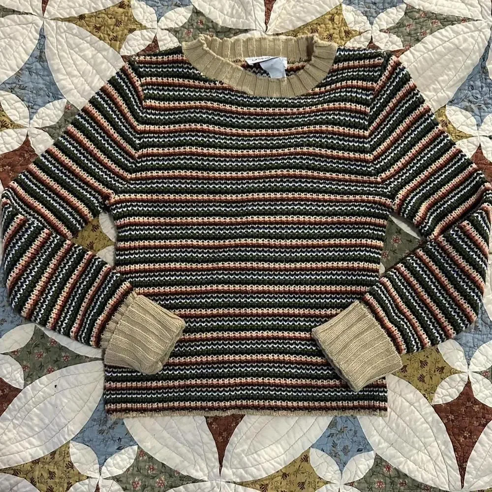 Vintage 90s Multicoloured striped kids sweater size XL cute unique whimsical